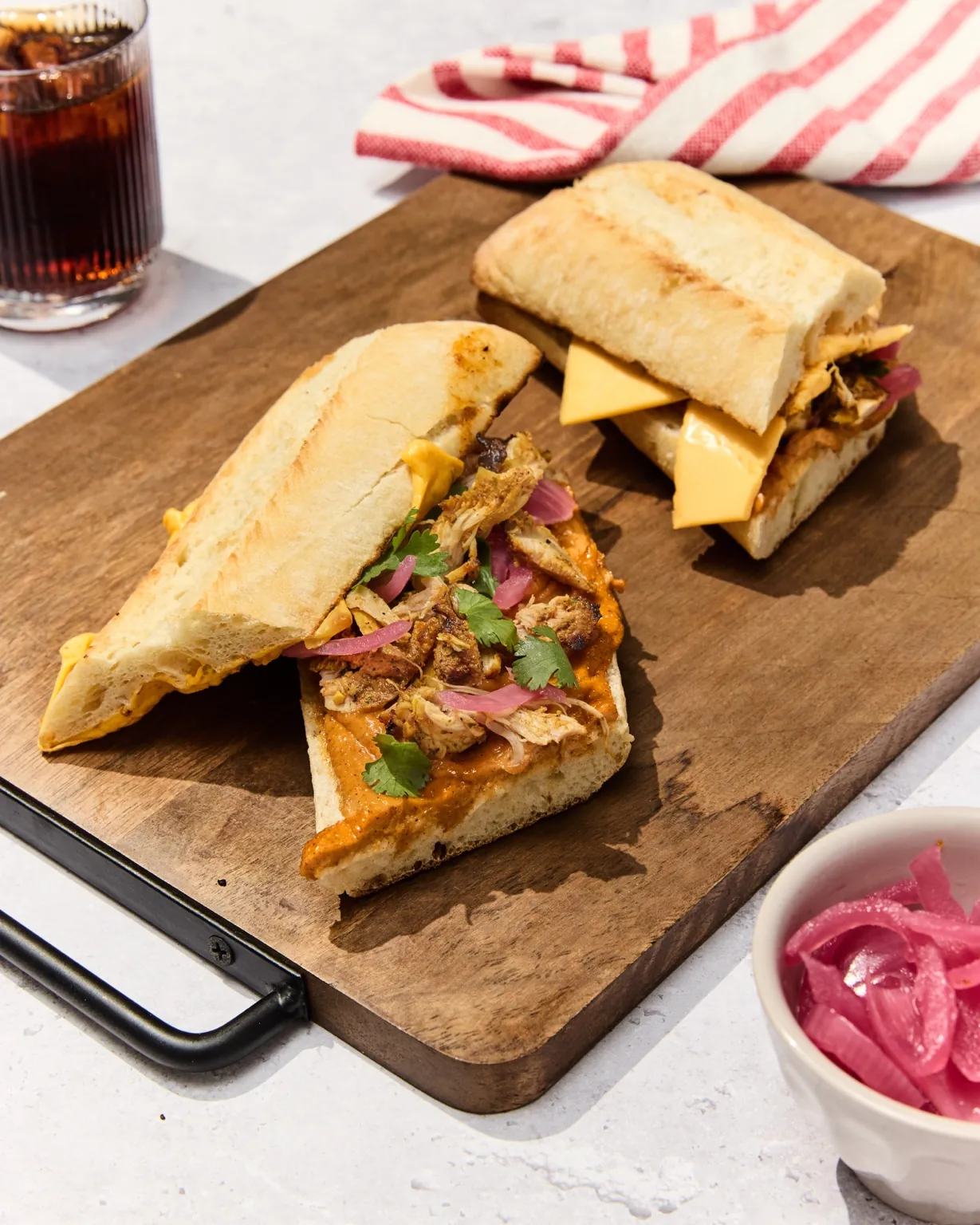 image of Chipotle BBQ Chicken Garlic Bread Sandwich